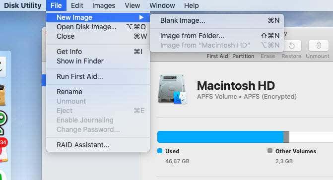 File/New Images の Folder メニューのイメージ