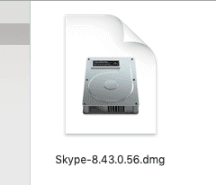Skype アプリケーションの dmg ファイル