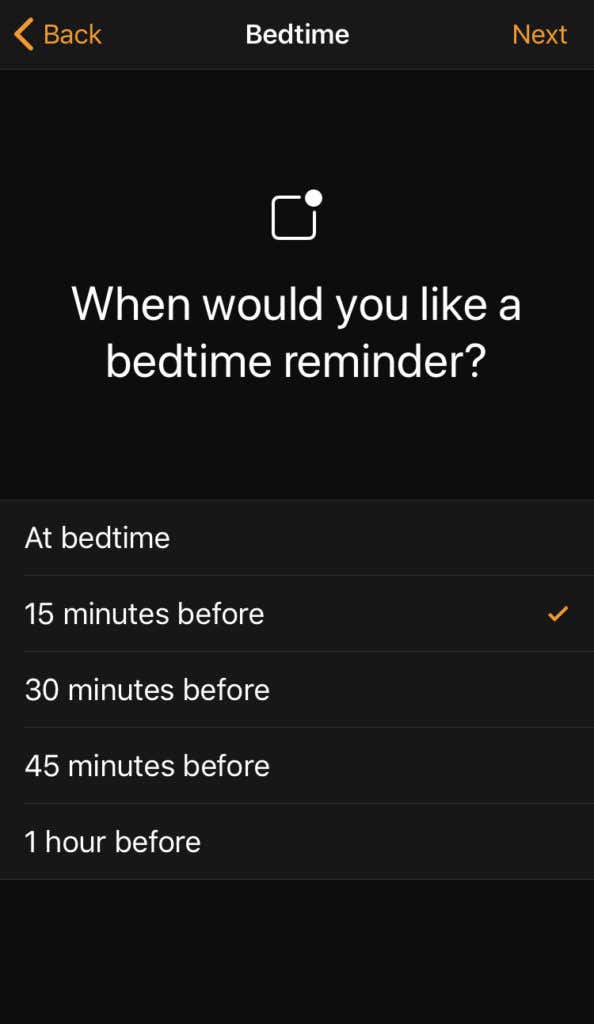 Apple Bedtime アプリ ウィンドウ